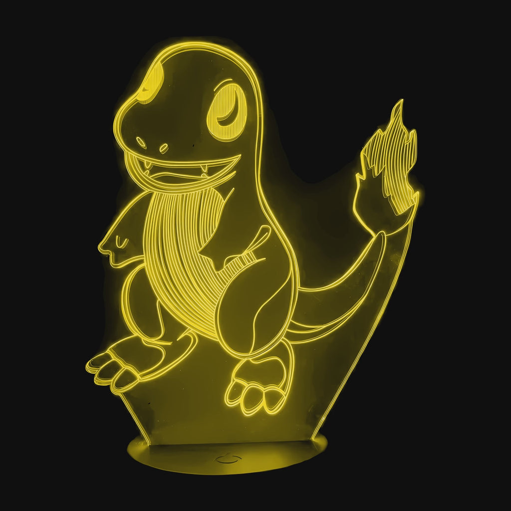 Vidéo lampe 3D Pokémon Salamèche cycle des couleurs LED