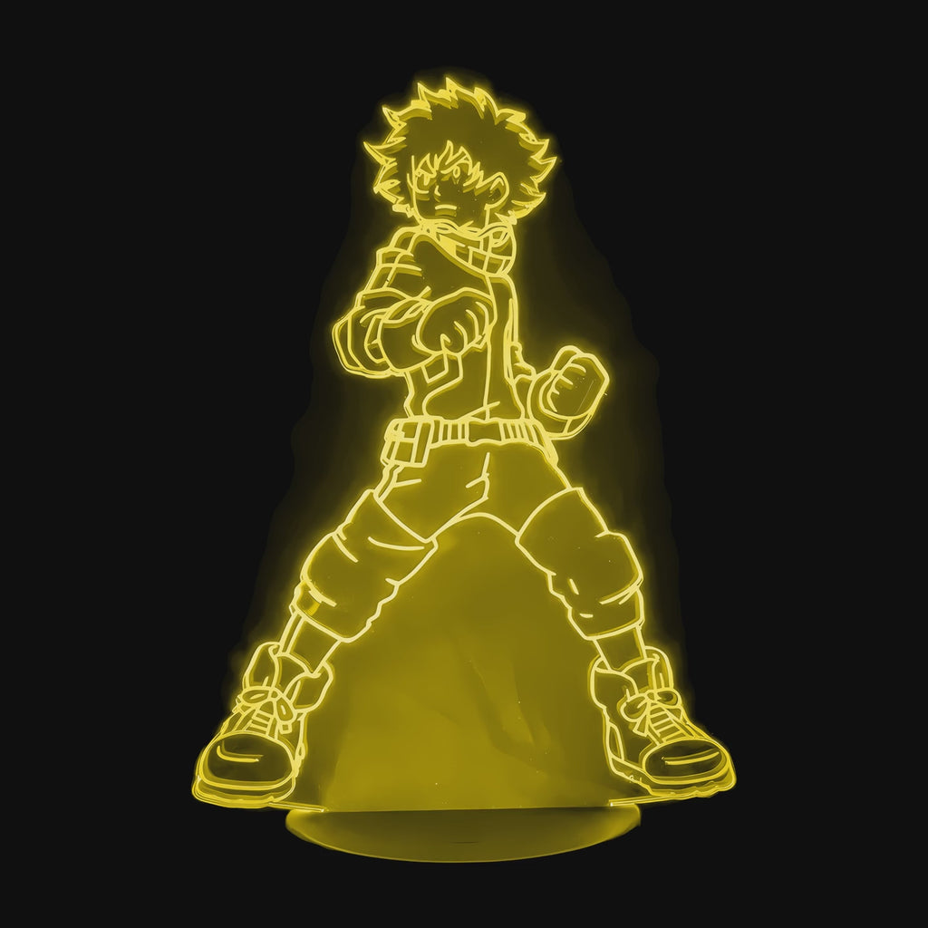 Vidéo lampe 3D My Hero Academia Izuku Midoriya cycle des couleurs LED