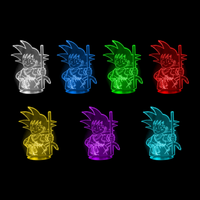 Lampe 3D Dragon Ball Z Sangoku Petit 7 couleurs LED rouge vert bleu violet jaune cyan blanc