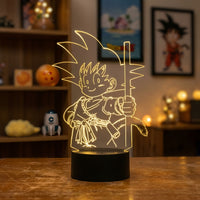 Dragon Ball Z Kid Goku Lamp used as a night light, bedroom decor and ambient lighting