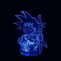 Lampe 3D LED Dragon Ball Z Sangoku Petit effet holographique fond noir