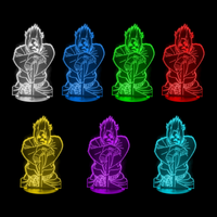 Lampe 3D Naruto Sasuke Sceau Maudit 7 couleurs LED rouge vert bleu violet jaune cyan blanc