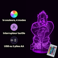 Naruto Sasuke Cursed Seal Lamp, specifications: remote control, 16 colours, USB or battery powered