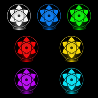 Lampe 3D Naruto Sasuke Sharingan 7 couleurs LED rouge vert bleu violet jaune cyan blanc