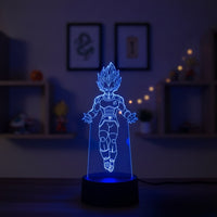 Dragon Ball Z Vegeta Blue Evolution Lamp used as a night light, bedroom decor and ambient lighting