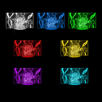 Lampe 3D Demon Slayer Zenitsu vs Spider 7 couleurs LED rouge vert bleu violet jaune cyan blanc