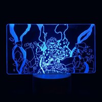 Lampe 3D LED Demon Slayer Zenitsu vs Spider effet holographique fond noir