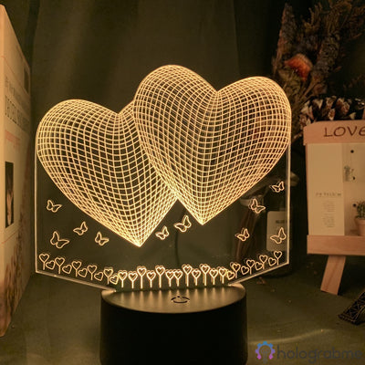 Lampe 3D personnalisée - Cœur géométrique