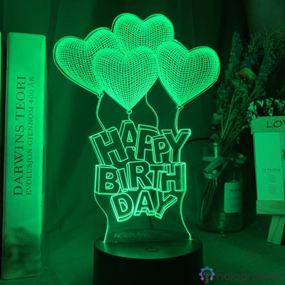 Lampe Coeur Joyeux Anniversaire