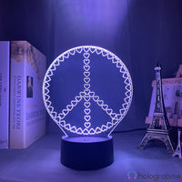 Lampe Coeur Peace and Love