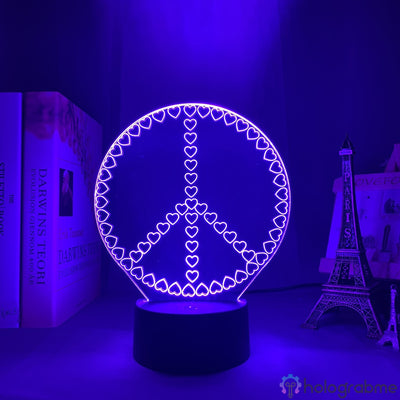 Lampe Coeur Peace and Love