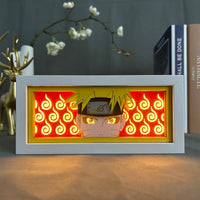 Boite lumineuse Naruto allumée cadre blanc LED chaud avec portrait chakra, décoration chambre manga