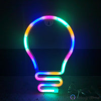 Néon LED ampoule multicolore RGB arc-en-ciel sur socle, décoration chambre gaming ou bureau créatif