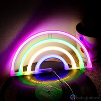 Néon LED arc-en-ciel multicolore posé sur disque vinyle, ambiance chambre ou bureau créatif