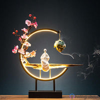 Lampe Porte-Encens Statue Céramique